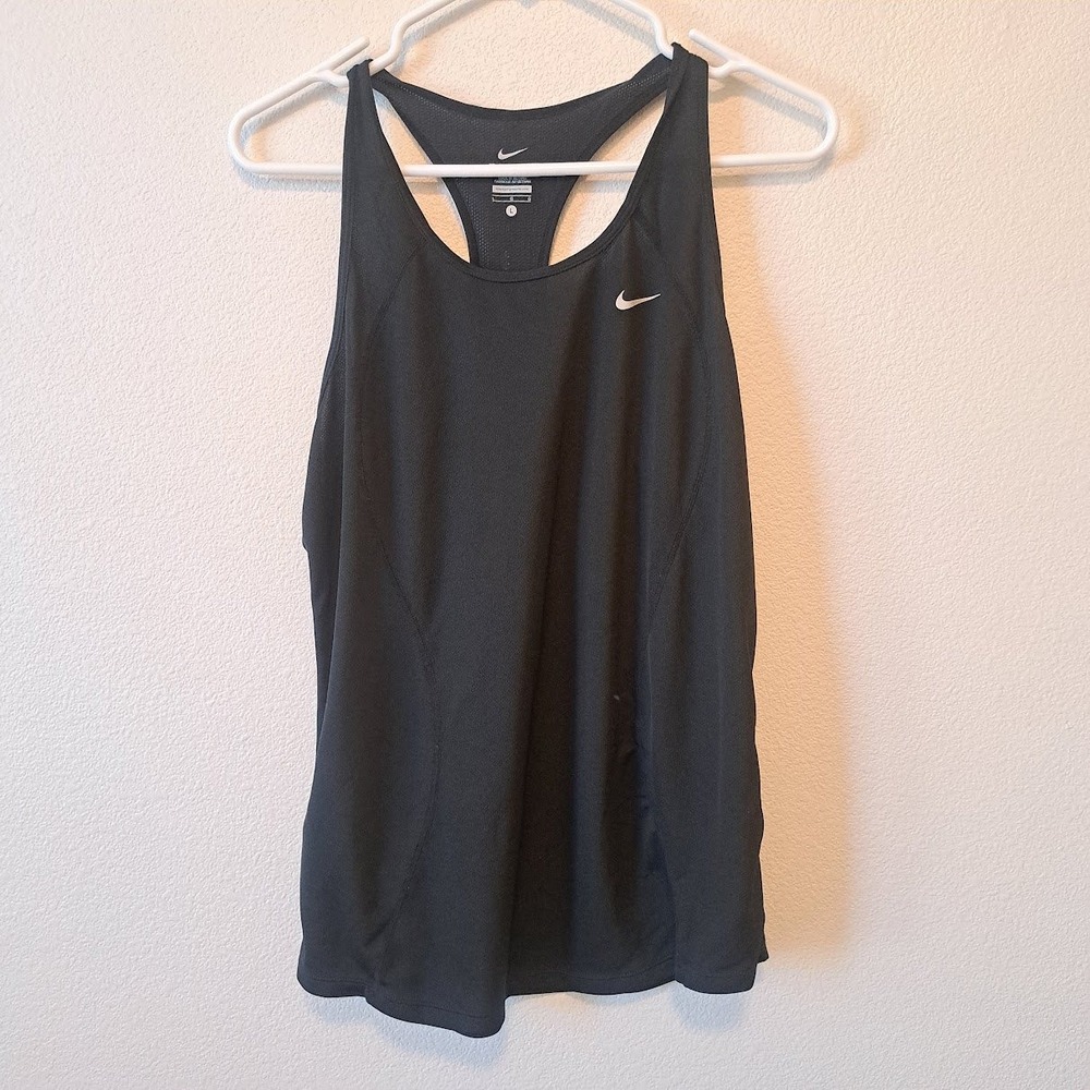 Nike Dri-FIT Racerback Tank Top Black Mesh Back Athletic Gym Shirt Womens Large